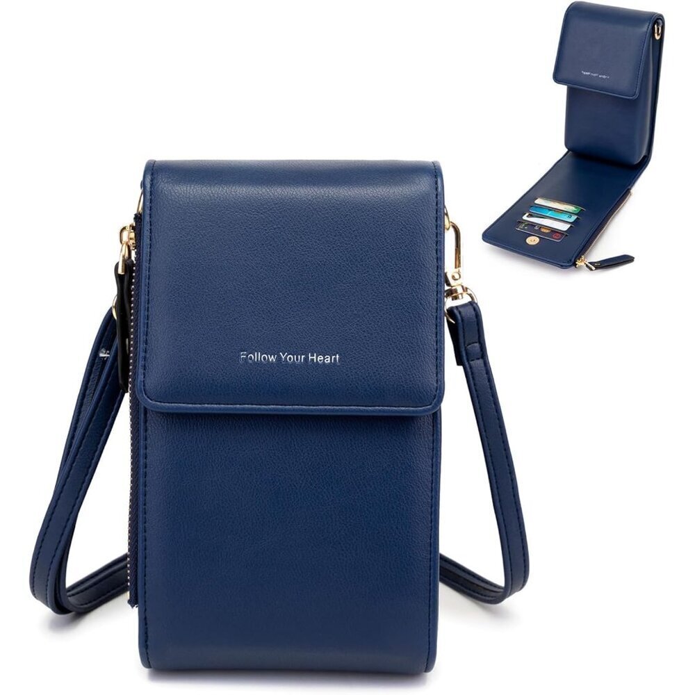 Mini Crossbody Purse Faux Leather Small Shoulder Bag with 4 Credit Slots